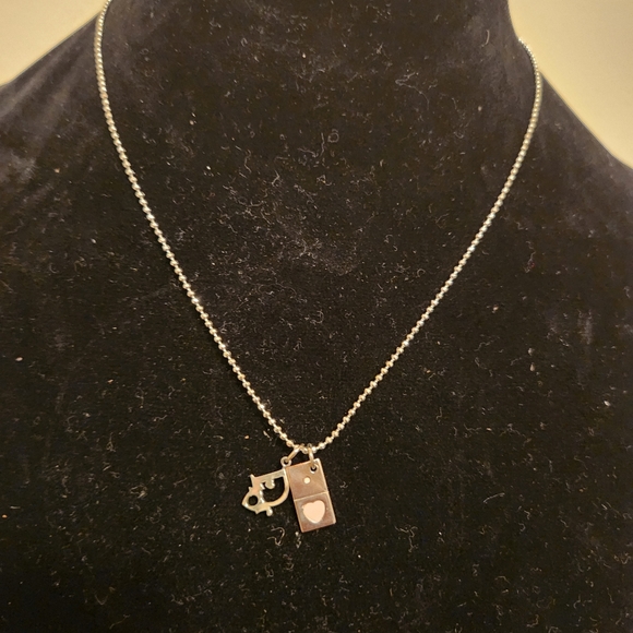 Dior Two Pendant Silver Necklace - Picture 1 of 4